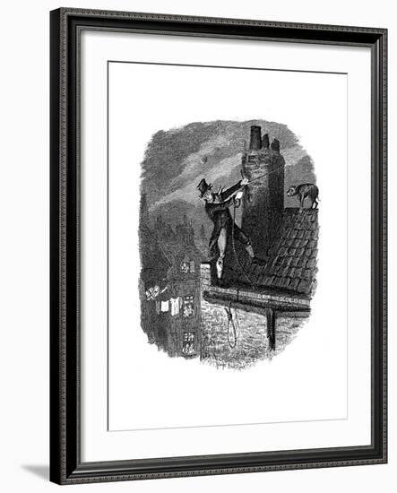 Scene from Oliver Twist by Charles Dickens, 1837-George Cruikshank-Framed Giclee Print