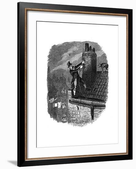 Scene from Oliver Twist by Charles Dickens, 1837-George Cruikshank-Framed Giclee Print