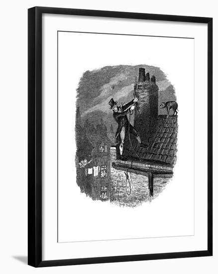 Scene from Oliver Twist by Charles Dickens, 1837-George Cruikshank-Framed Giclee Print