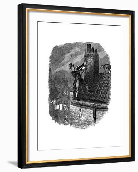 Scene from Oliver Twist by Charles Dickens, 1837-George Cruikshank-Framed Giclee Print