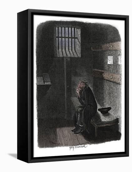 Scene from Oliver Twist by Charles Dickens, 1837-George Cruikshank-Framed Premier Image Canvas