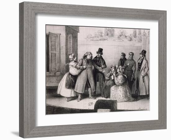 Scene from Performance of Old Goriot, from Novel by Honore' De Balzac-Frederick Calvert-Framed Giclee Print