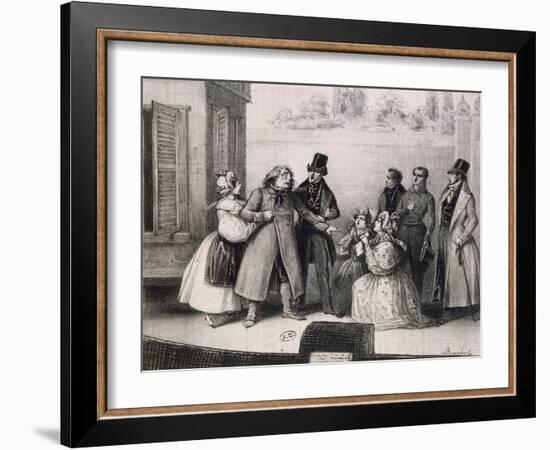 Scene from Performance of Old Goriot, from Novel by Honore' De Balzac-Frederick Calvert-Framed Giclee Print