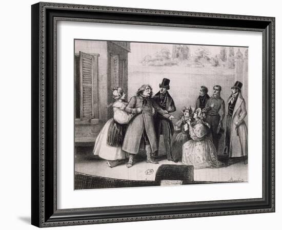 Scene from Performance of Old Goriot, from Novel by Honore' De Balzac-Frederick Calvert-Framed Giclee Print