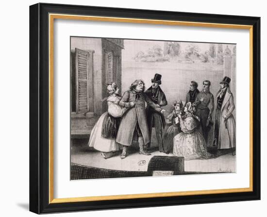 Scene from Performance of Old Goriot, from Novel by Honore' De Balzac-Frederick Calvert-Framed Giclee Print