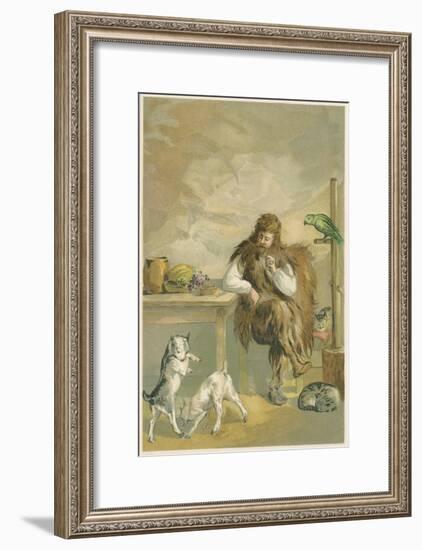 Scene from Robinson Crusoe by Daniel Defoe, 1892-John Dawson Watson-Framed Giclee Print