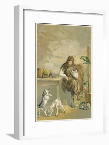 Scene from Robinson Crusoe by Daniel Defoe, 1892-John Dawson Watson-Framed Giclee Print