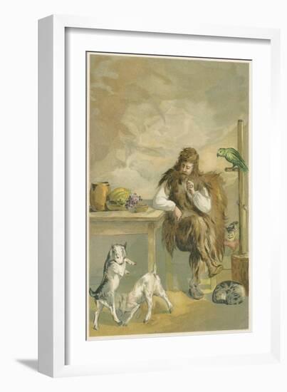 Scene from Robinson Crusoe by Daniel Defoe, 1892-John Dawson Watson-Framed Giclee Print