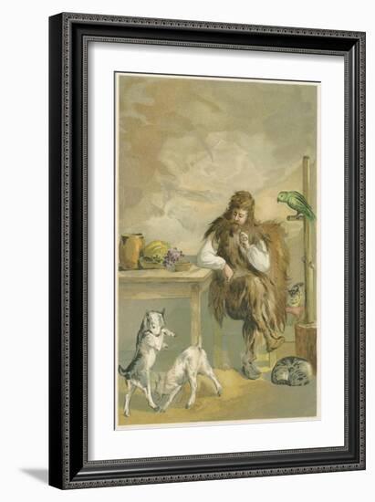 Scene from Robinson Crusoe by Daniel Defoe, 1892-John Dawson Watson-Framed Giclee Print