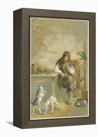 Scene from Robinson Crusoe by Daniel Defoe, 1892-John Dawson Watson-Framed Premier Image Canvas