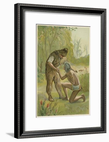 Scene from Robinson Crusoe by Daniel Defoe, 1892-John Dawson Watson-Framed Giclee Print