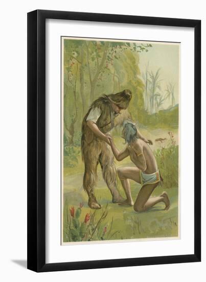 Scene from Robinson Crusoe by Daniel Defoe, 1892-John Dawson Watson-Framed Giclee Print