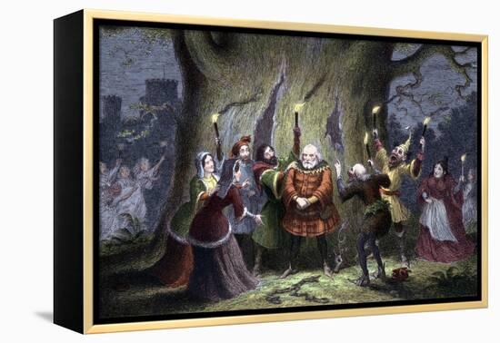 Scene from Shakespeare's the Merry Wives of Windsor, 1856-1858-George Cruikshank-Framed Premier Image Canvas
