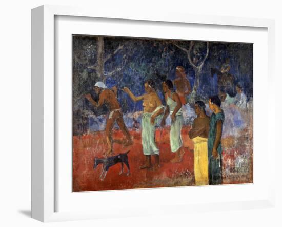 Scene from Tahitian Life, 1896-Paul Gauguin-Framed Giclee Print