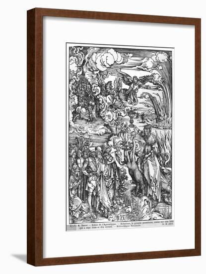 Scene from the Apocalypse, the Great Babylonian Whore-Albrecht Dürer-Framed Giclee Print