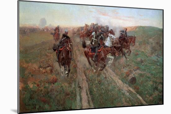 Scene from the Battle of Kuryuk-Dara in July 1854, 1900-Franz Roubaud-Mounted Giclee Print