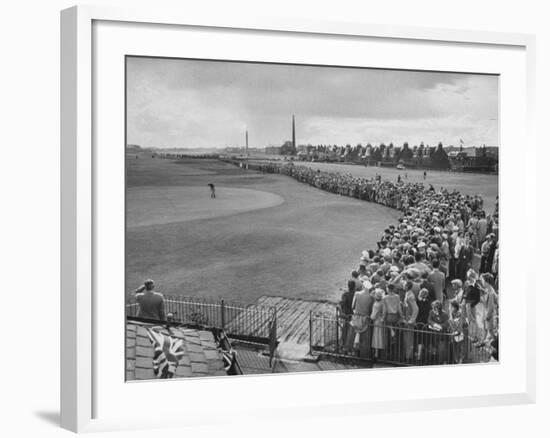 Scene from the British Open, with Spectators Watching Ben Hogan on the Green-Carl Mydans-Framed Premium Photographic Print