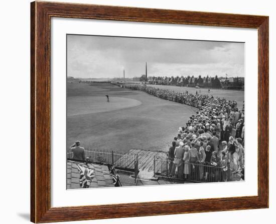 Scene from the British Open, with Spectators Watching Ben Hogan on the Green-Carl Mydans-Framed Premium Photographic Print