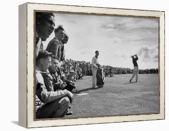 Scene from the British Open, with Spectators Watching Ben Hogan-Carl Mydans-Framed Premier Image Canvas