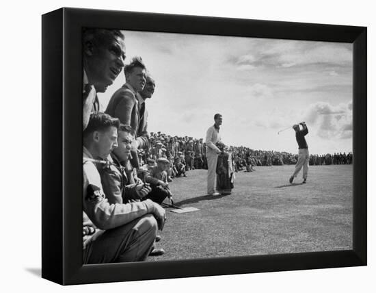 Scene from the British Open, with Spectators Watching Ben Hogan-Carl Mydans-Framed Premier Image Canvas