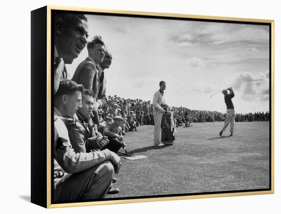 Scene from the British Open, with Spectators Watching Ben Hogan-Carl Mydans-Framed Premier Image Canvas