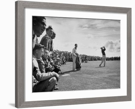 Scene from the British Open, with Spectators Watching Ben Hogan-Carl Mydans-Framed Premium Photographic Print