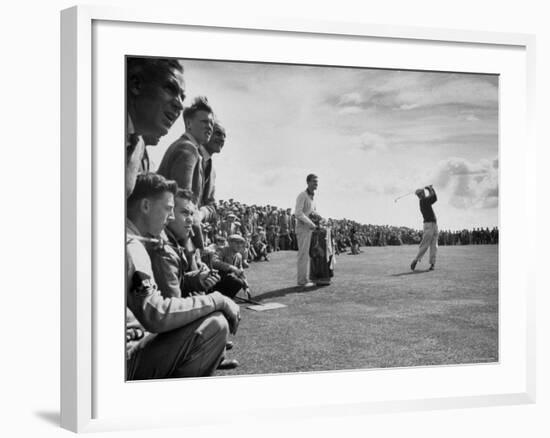 Scene from the British Open, with Spectators Watching Ben Hogan-Carl Mydans-Framed Premium Photographic Print