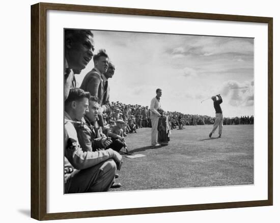 Scene from the British Open, with Spectators Watching Ben Hogan-Carl Mydans-Framed Premium Photographic Print