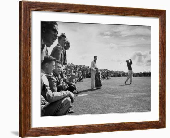 Scene from the British Open, with Spectators Watching Ben Hogan-Carl Mydans-Framed Premium Photographic Print