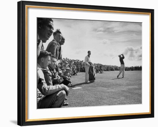 Scene from the British Open, with Spectators Watching Ben Hogan-Carl Mydans-Framed Premium Photographic Print