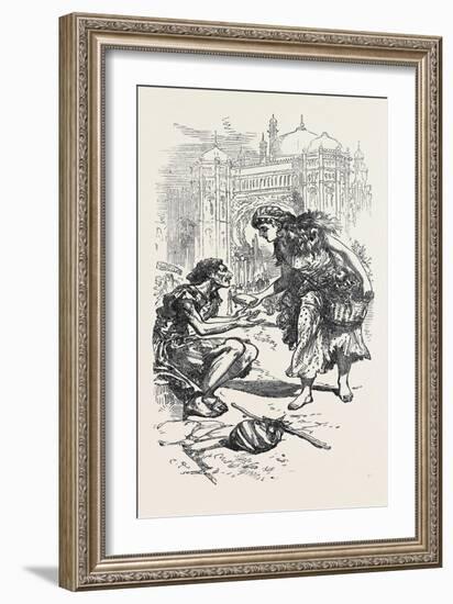 Scene from 'The Coffee Merchant' the Flower-Girl Gave Him a Piece of Bread with Three Large Dates.-null-Framed Giclee Print