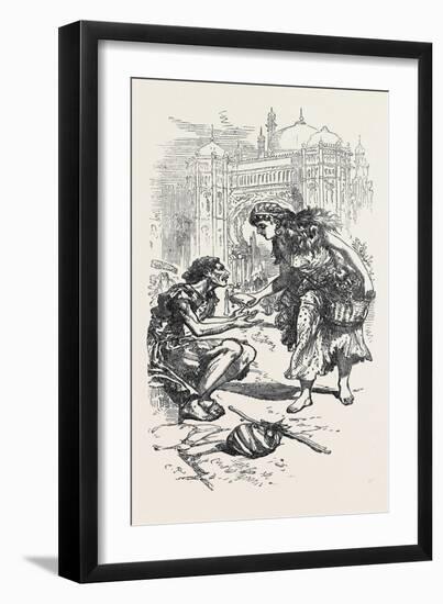 Scene from 'The Coffee Merchant' the Flower-Girl Gave Him a Piece of Bread with Three Large Dates.-null-Framed Giclee Print