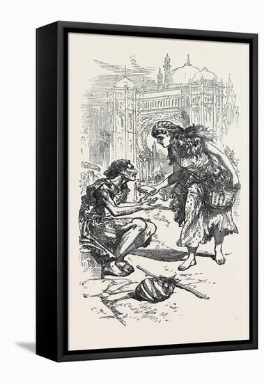 Scene from 'The Coffee Merchant' the Flower-Girl Gave Him a Piece of Bread with Three Large Dates.-null-Framed Premier Image Canvas