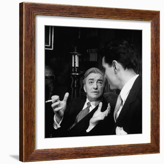 Scene from "The Confidential Clerk", Starring Claude Rains-Nina Leen-Framed Premium Photographic Print