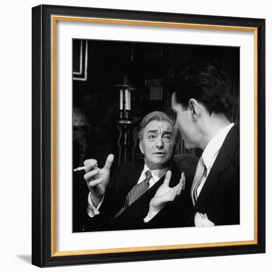 Scene from "The Confidential Clerk", Starring Claude Rains-Nina Leen-Framed Premium Photographic Print