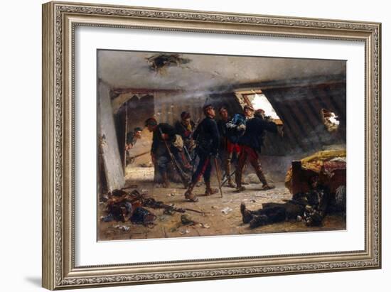 Scene from the Franco-Prussian War, 1875-Alphonse Marie de Neuville-Framed Giclee Print