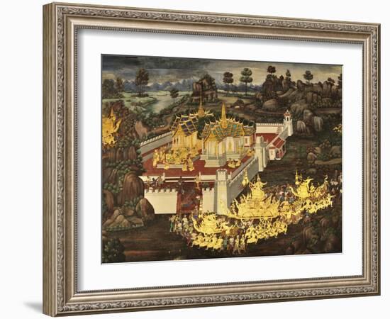 Scene From the Galleries, Royal Monastery, Grand Palace, Bangkok, Thailand, Southeast Asia, Asia-Jochen Schlenker-Framed Photographic Print