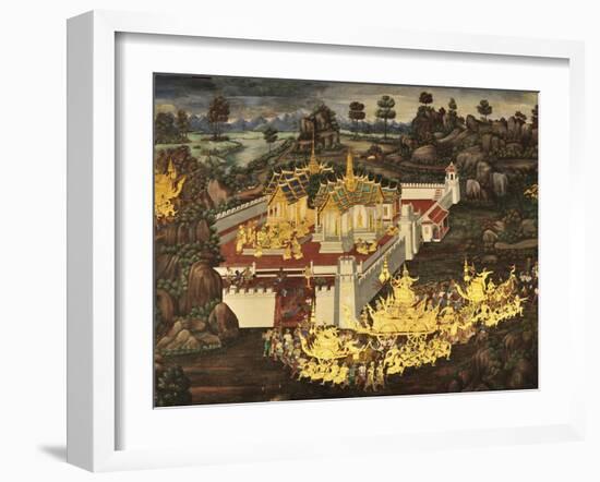 Scene From the Galleries, Royal Monastery, Grand Palace, Bangkok, Thailand, Southeast Asia, Asia-Jochen Schlenker-Framed Photographic Print