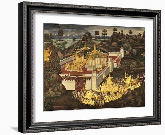 Scene From the Galleries, Royal Monastery, Grand Palace, Bangkok, Thailand, Southeast Asia, Asia-Jochen Schlenker-Framed Photographic Print