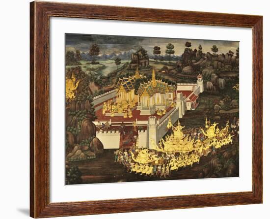 Scene From the Galleries, Royal Monastery, Grand Palace, Bangkok, Thailand, Southeast Asia, Asia-Jochen Schlenker-Framed Photographic Print