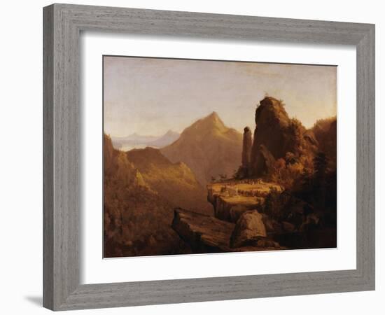 Scene from "The Last of the Mohicans" (Cora Kneeling at the Feet of Tamenund)-Thomas Cole-Framed Giclee Print