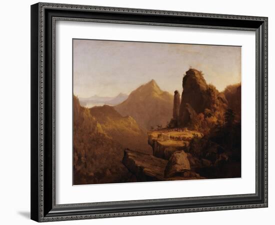 Scene from "The Last of the Mohicans" (Cora Kneeling at the Feet of Tamenund)-Thomas Cole-Framed Giclee Print