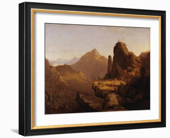 Scene from "The Last of the Mohicans" (Cora Kneeling at the Feet of Tamenund)-Thomas Cole-Framed Giclee Print