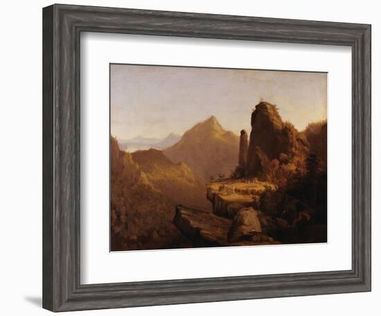 Scene from "The Last of the Mohicans" (Cora Kneeling at the Feet of Tamenund)-Thomas Cole-Framed Giclee Print