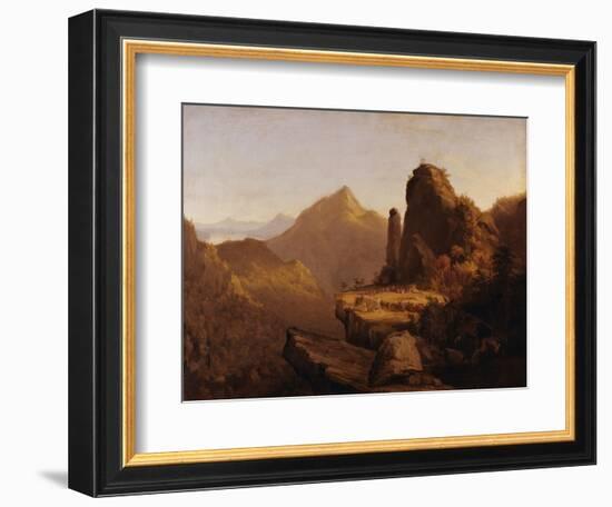 Scene from "The Last of the Mohicans" (Cora Kneeling at the Feet of Tamenund)-Thomas Cole-Framed Giclee Print