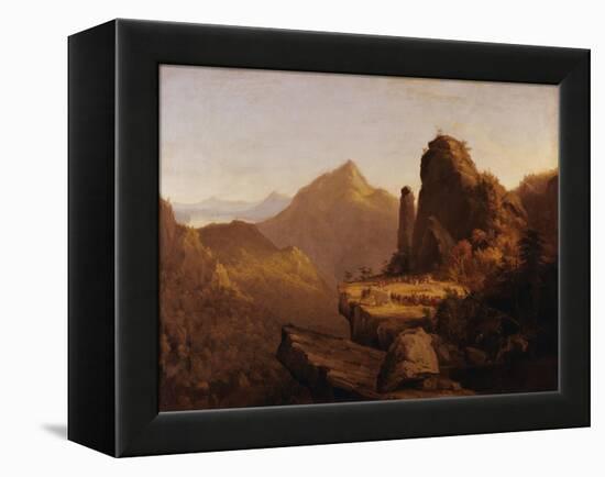 Scene from "The Last of the Mohicans" (Cora Kneeling at the Feet of Tamenund)-Thomas Cole-Framed Premier Image Canvas