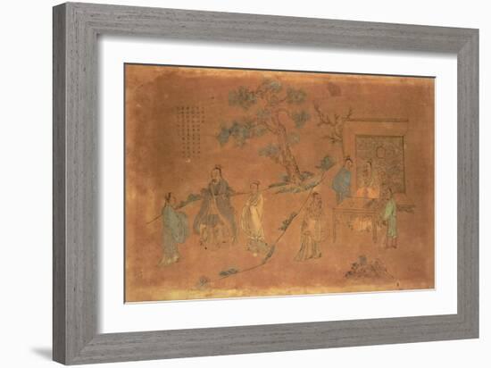 Scene from the Life of Confucius (circa 551-479 BC) and His Disciples, Qing Dynasty (1644-1912)-Chinese School-Framed Giclee Print