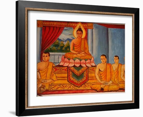 Scene from the Life of the Buddha, Vientiane, Laos, Indochina, Southeast Asia, Asia-Godong-Framed Photographic Print