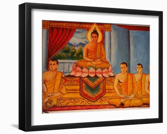 Scene from the Life of the Buddha, Vientiane, Laos, Indochina, Southeast Asia, Asia-Godong-Framed Photographic Print