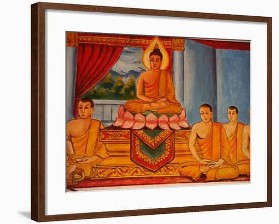 Scene from the Life of the Buddha, Vientiane, Laos, Indochina, Southeast Asia, Asia-Godong-Framed Photographic Print